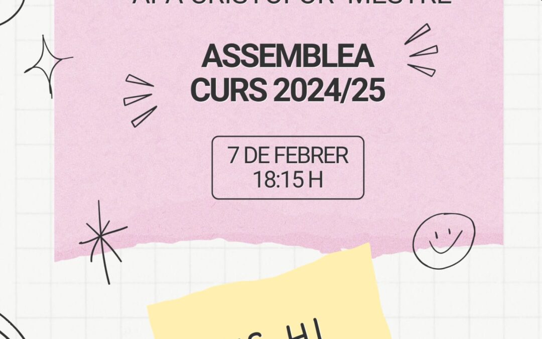 Reserveu la data: Assemblea de l’AFA Cristòfor Mestre